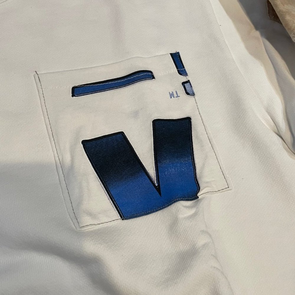 New Chinatown Market Patchwork White Sweaters Sz … - image 3